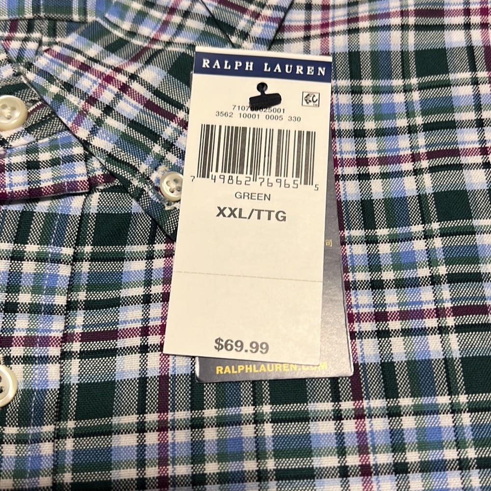 *SOLD*Polo RALPH LAUREN Plaid short sleeve shirt - Picture 4 of 5